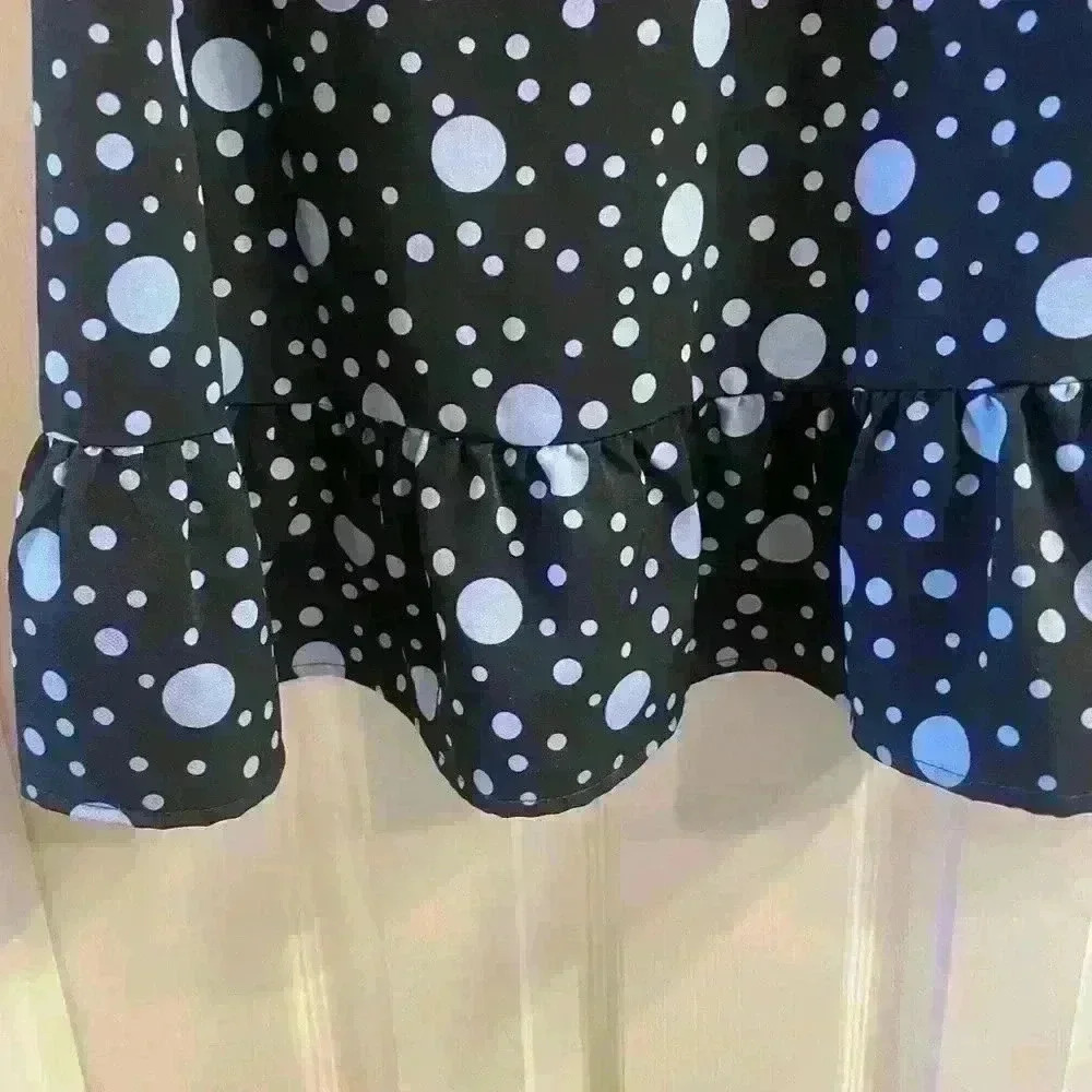Who What Wear navy blue and lighter blue polka dot dress size Medium. Worn once. - Picture 4 of 7